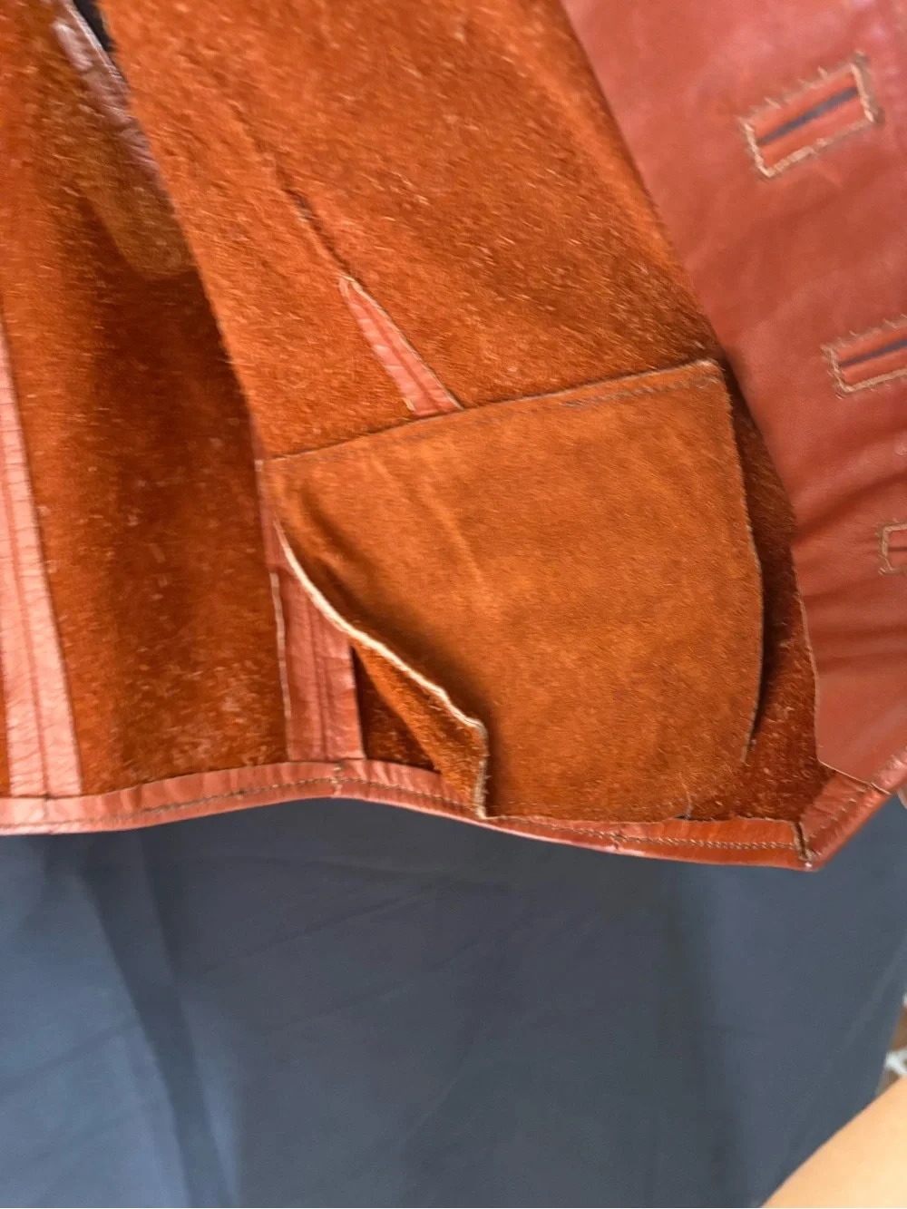 Orange Leather Vest - Champ-Lux Leather